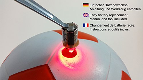 LedsMove Ballon Football Lumineux LED – Taille 5, Rechargeable USB-C, 2,5h Autonomie, Brille Dans Le Noir, Enfant Adulte