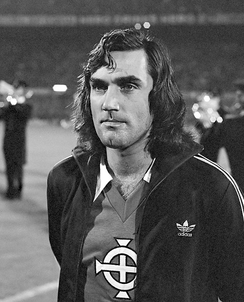 Nederland tegen Noord Ierland ; George Best , kop.*13 oktober 1976 credi photo george best (1976) credit photo Peters, Hans / Anefo